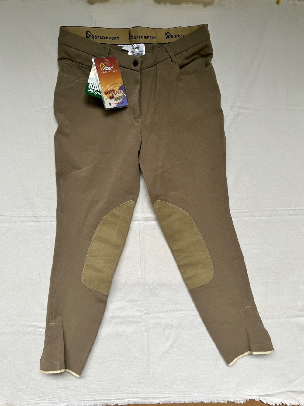 Equi Comfort NWT 34 Large Tan Riding Knee Patch Breeches w pockets, Horse riding